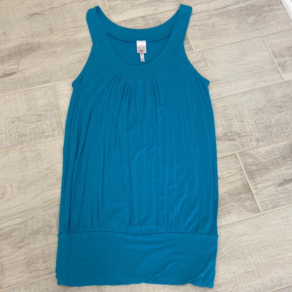 Junior’s Rue 21 Turquoise Long Tank Blouse-CUTE!